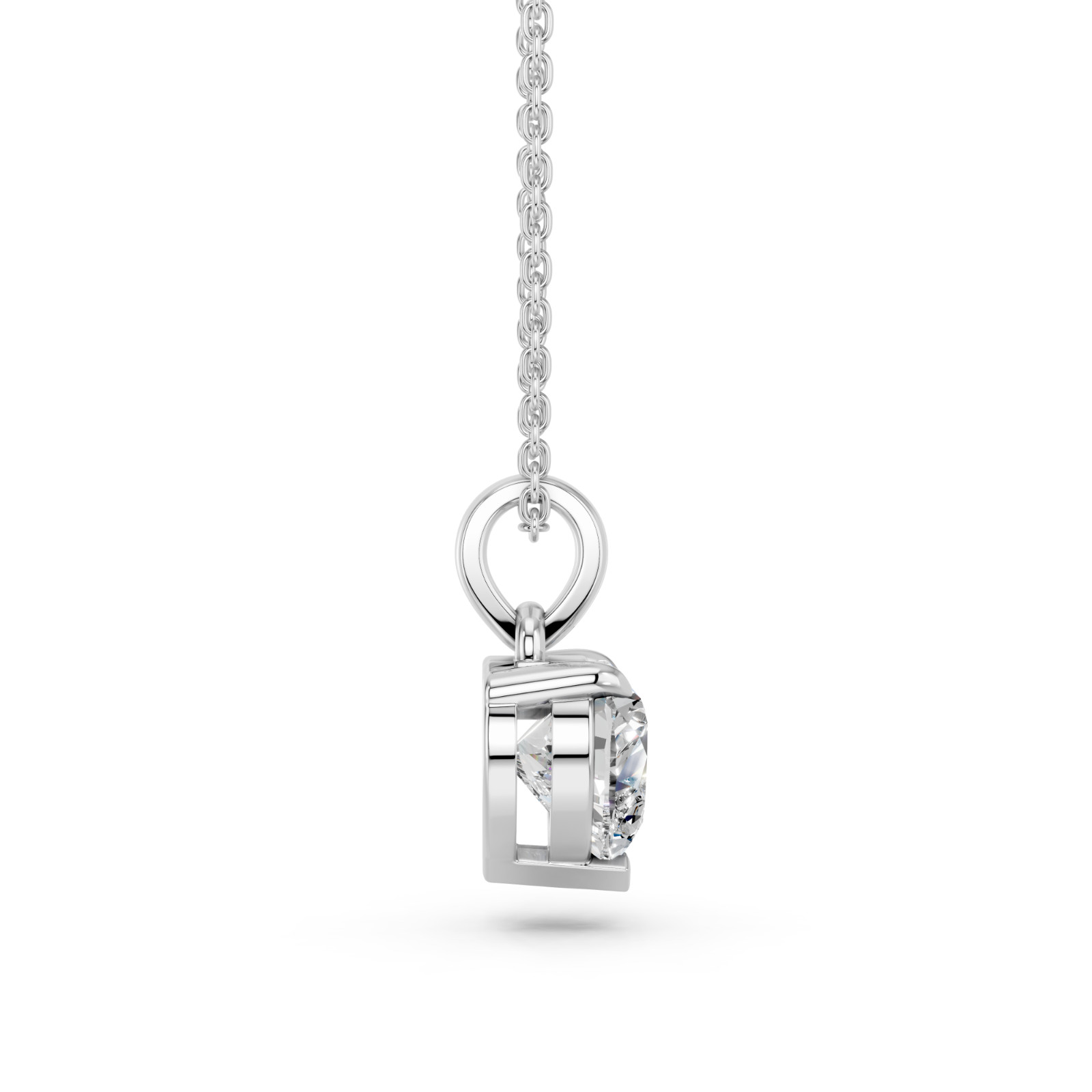 IGI Certified 1.00Ct Heart Lab Grown Diamond Pendant Necklace 925-Silver Women’s