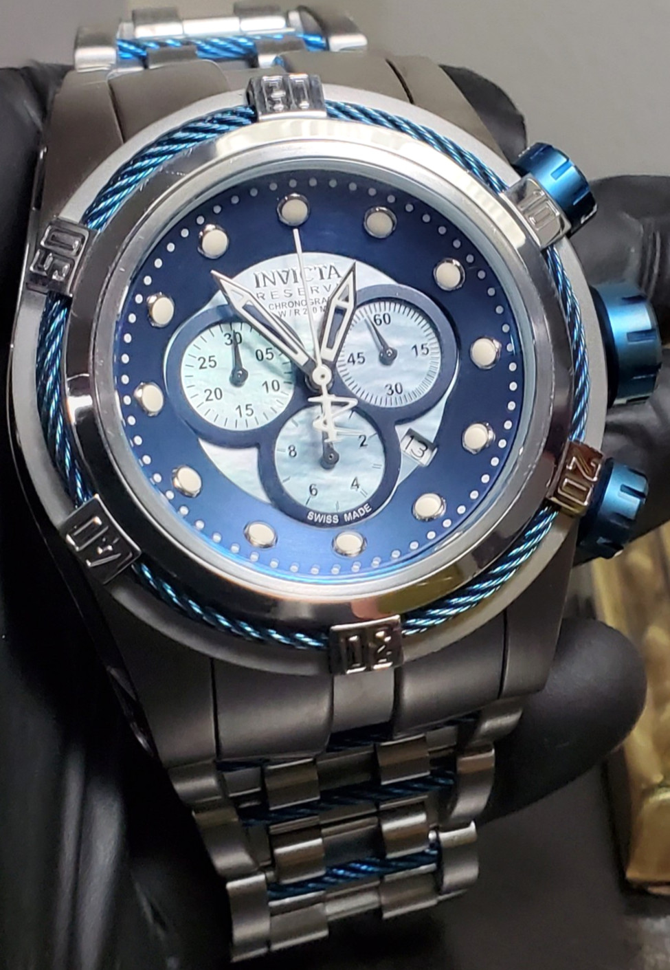 INVICTA RESERVE BOLT ZEUS SWISS CHRONO RONDA Z60 MEN’S WATCH 53mm MOP #12728