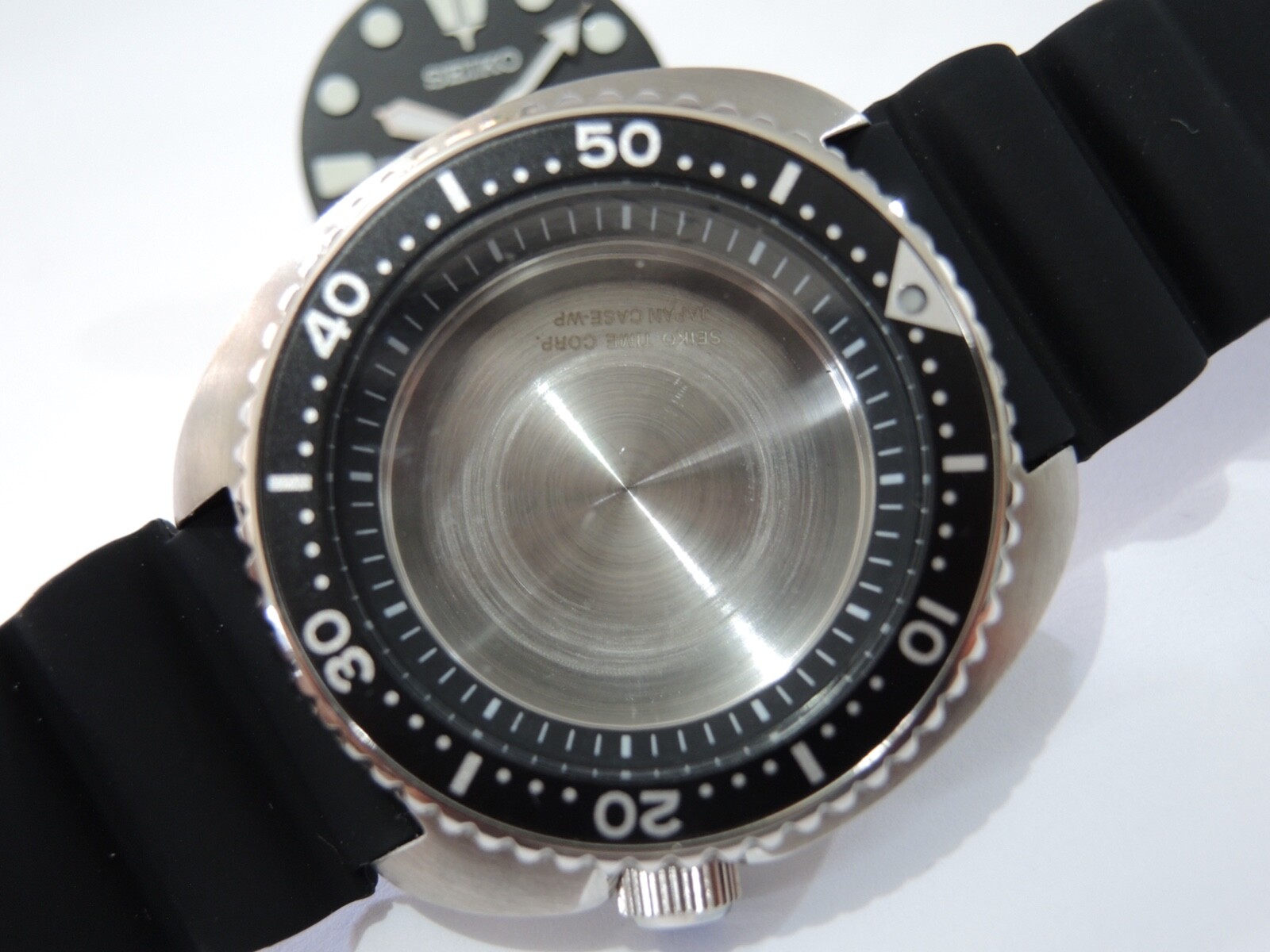 NEW STAINLESS A.M CASE KIT DIVERS TURTLE BLACK SRP777 AUTOMATIC 4R36-04Y0 WATCH