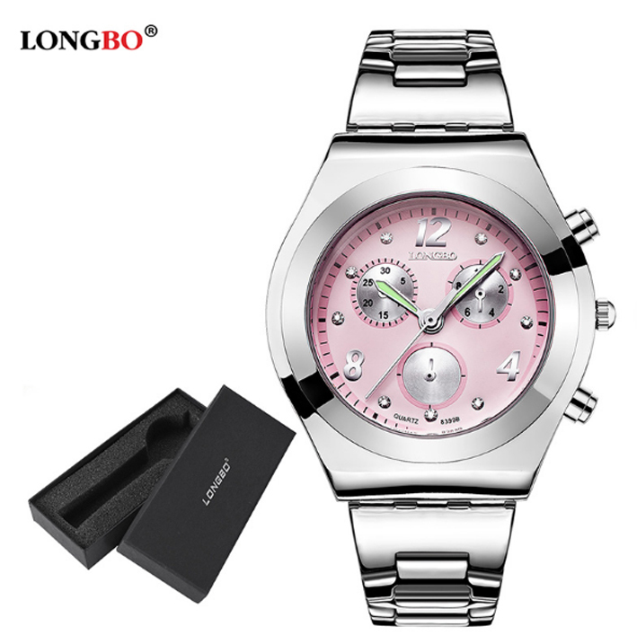 LONGBO Women’s Silver Steel Japanese Movement Quartz Watch & Gift Box