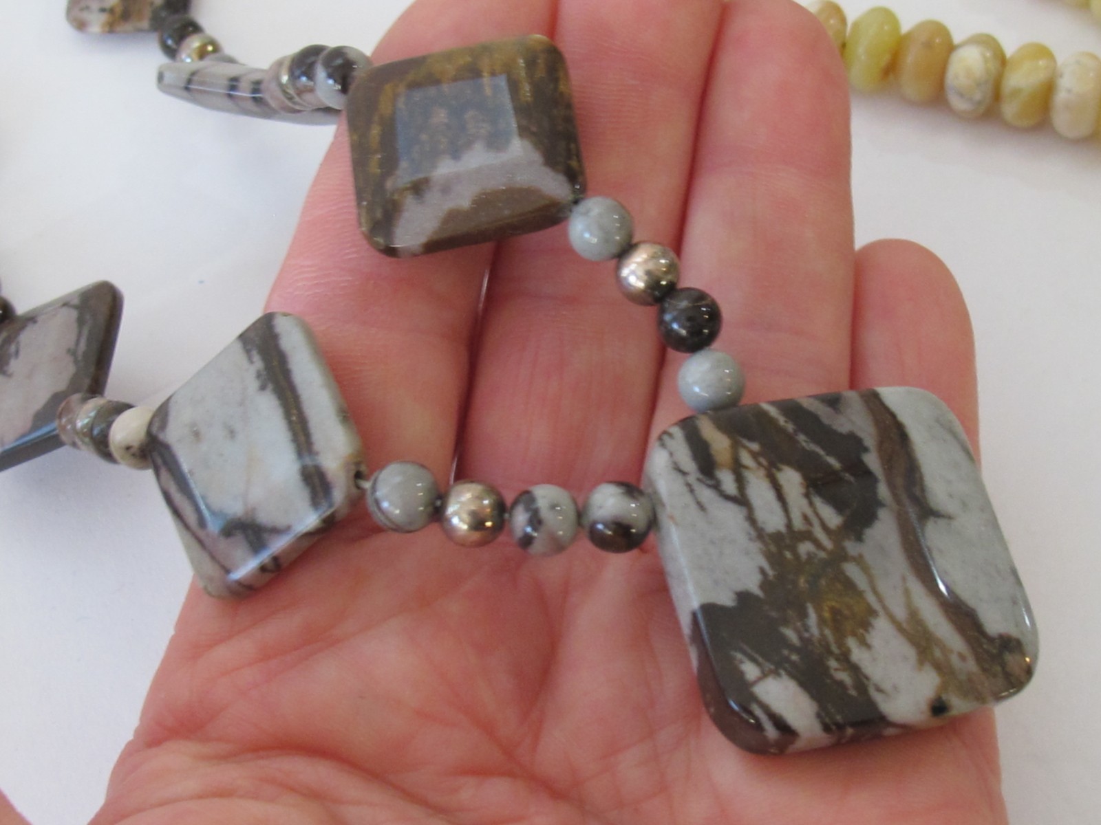 LOT DTR Jay King Mine Find Sterling Bead Necklace Jasper Yellow Tiger Eye (4) pc