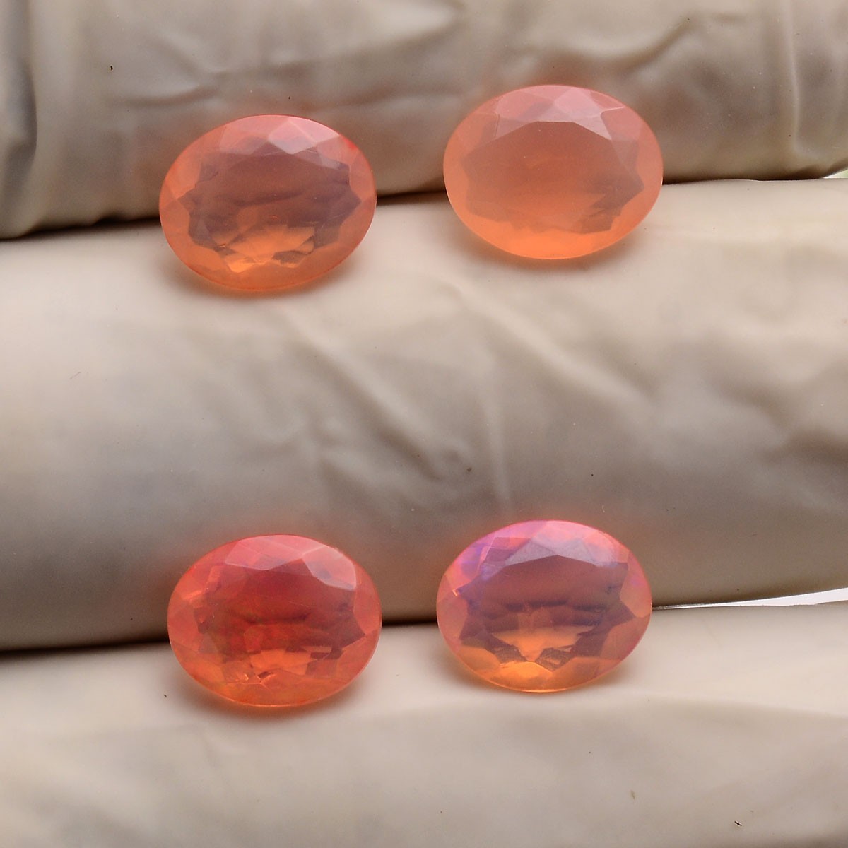 4 Pcs Natural Ethiopian Opal 10mmx8mm Play Of Colors Oval Faceted Cut Gemstones