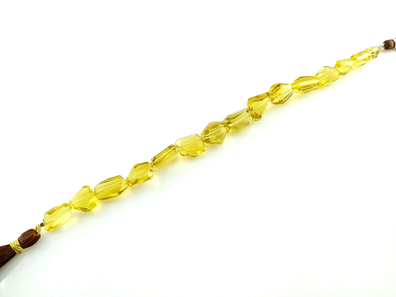 1 Strand AAA Natural Lemon Quartz Nuggets Faceted 9×12-14x16mm Beads 8″inch