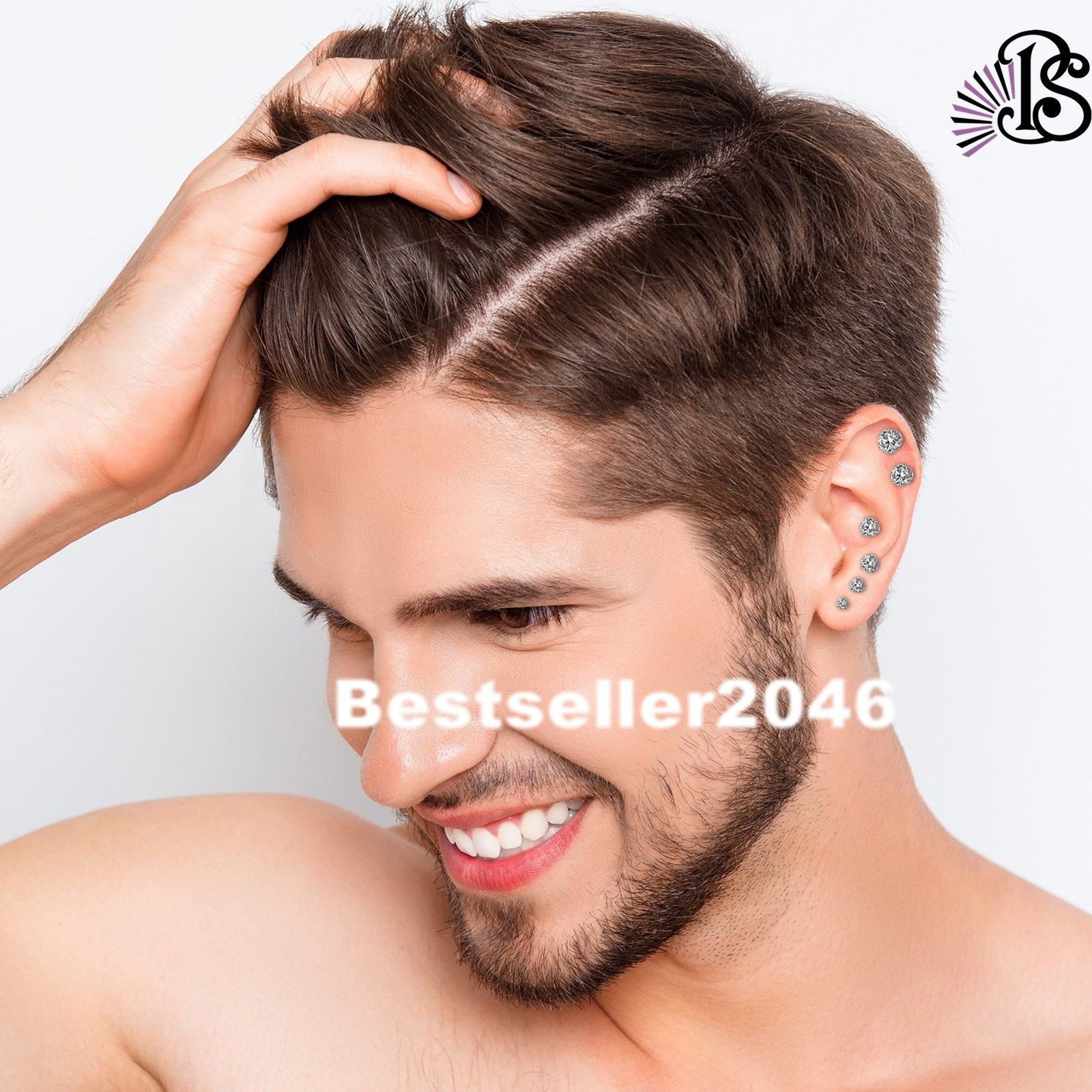 6 Pairs Stainless Steel Round Cubic Zirconia Stud Earrings Set for Men Women