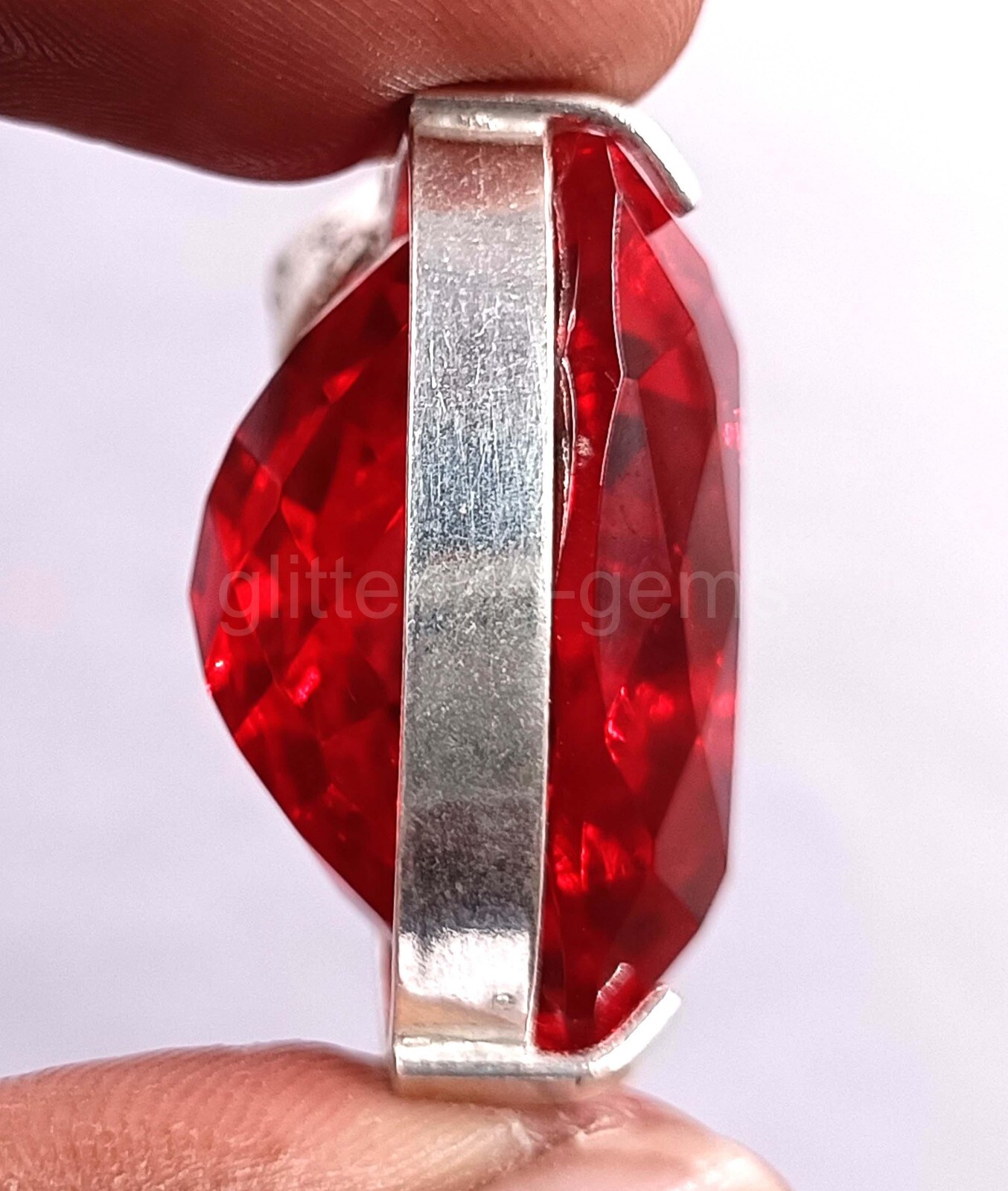 78.35 Ct Natural Red Ruby Trillion Cut Pendant IGL Certified Loose Gemstone 5AIT