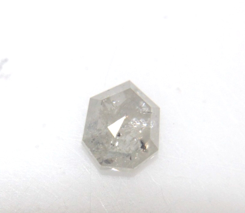 0.73 Ct Natural Geometric Shape Salt n Pepper Rose Cut Diamond 5.93×4.84×2.70 MM