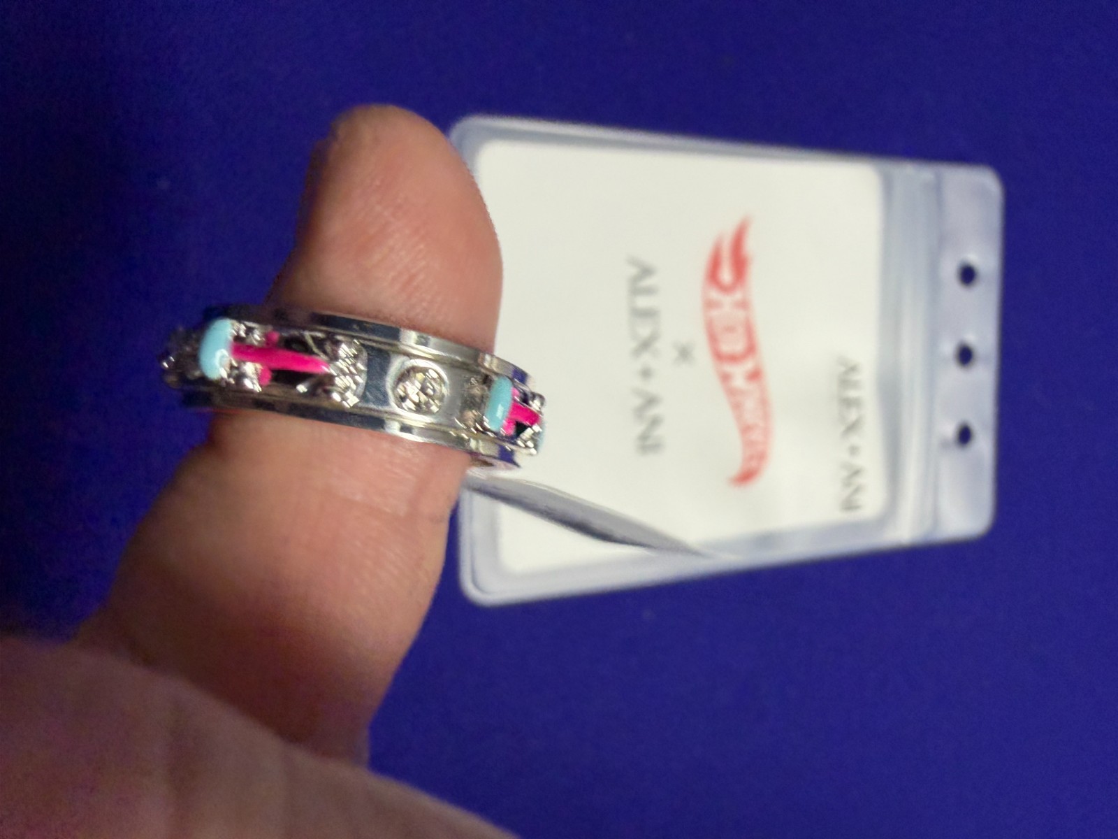 Alex And Ani Hot Wheels Fidget Ring Size 7 With Spinning Band NEW
