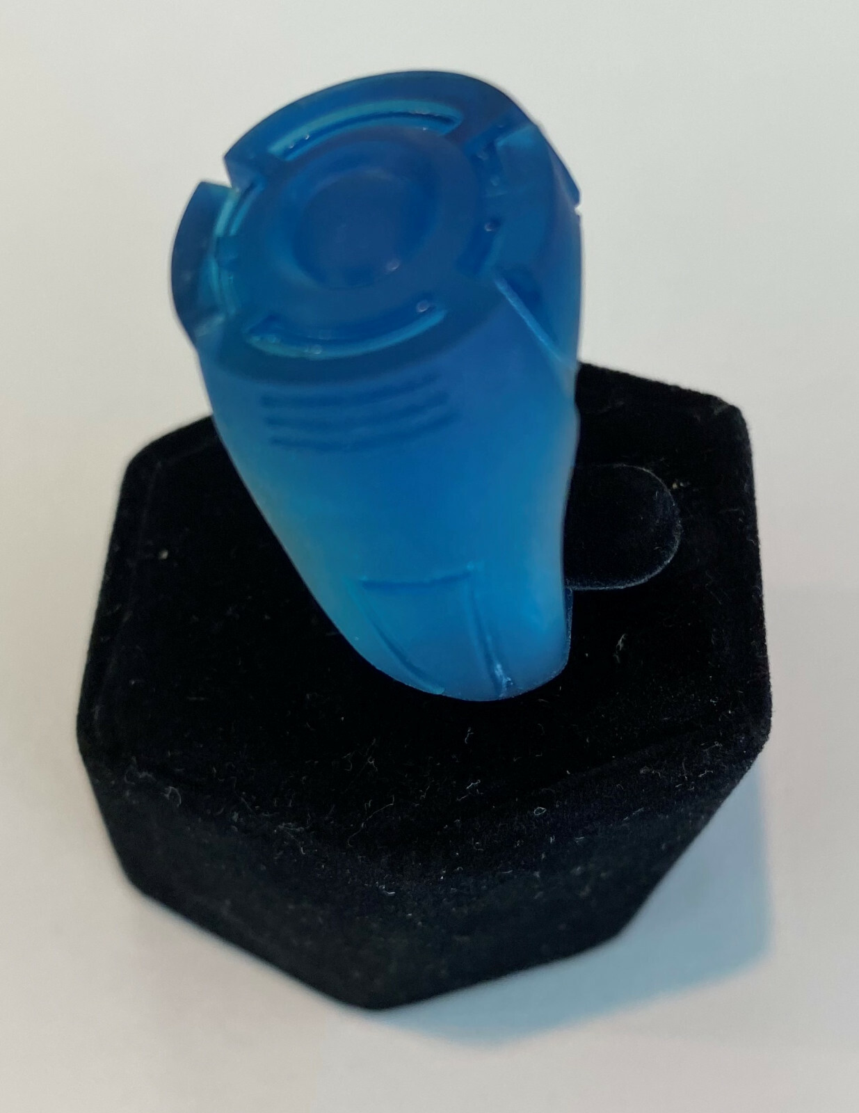 Blue Lantern Movie Ring, Translucent Blue Resin, made in USA