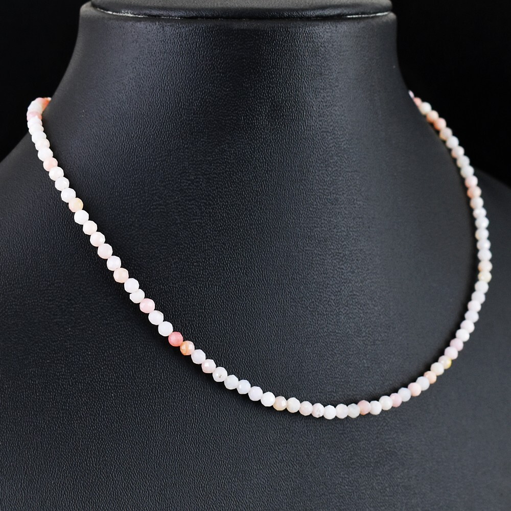 Pink Opal Amazing Sparking 34.00 Cts Beaded Beautiful Womens Necklace VK 37 E584