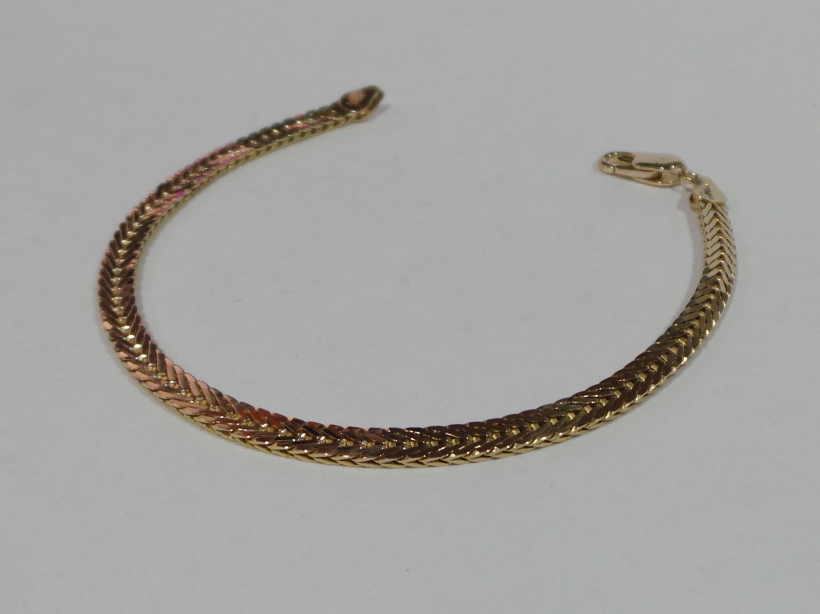 14k Yellow Gold 7″ Herringbone Link Bracelet 6.76 Grams 3.7mm