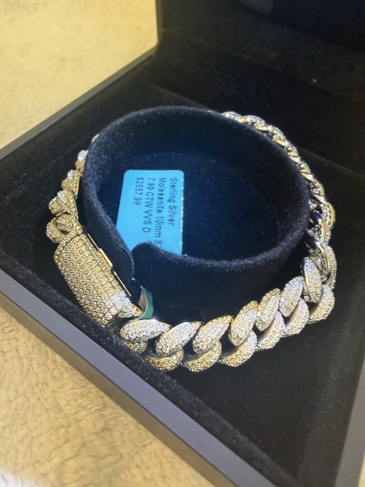 Sterling Silver Moissanite Miami Cuban Bracelet 8” Inch 9.5mm New