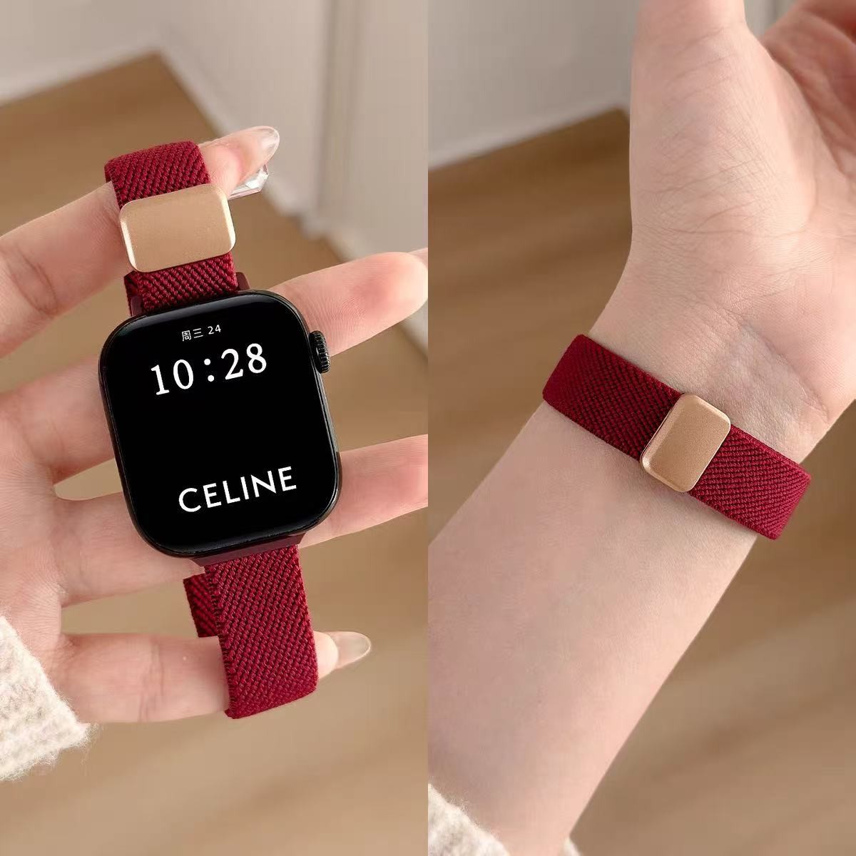 Suitable for Apple Watch/ Series 1-11/ Ultra/ SE-Magnetic Buckle Nylon Strap