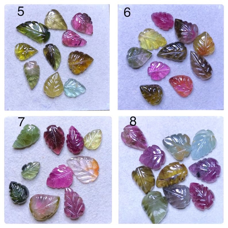 Natural Multi Tourmaline Carving Loose Gemstone Bio Tourmaline Carved NS-252