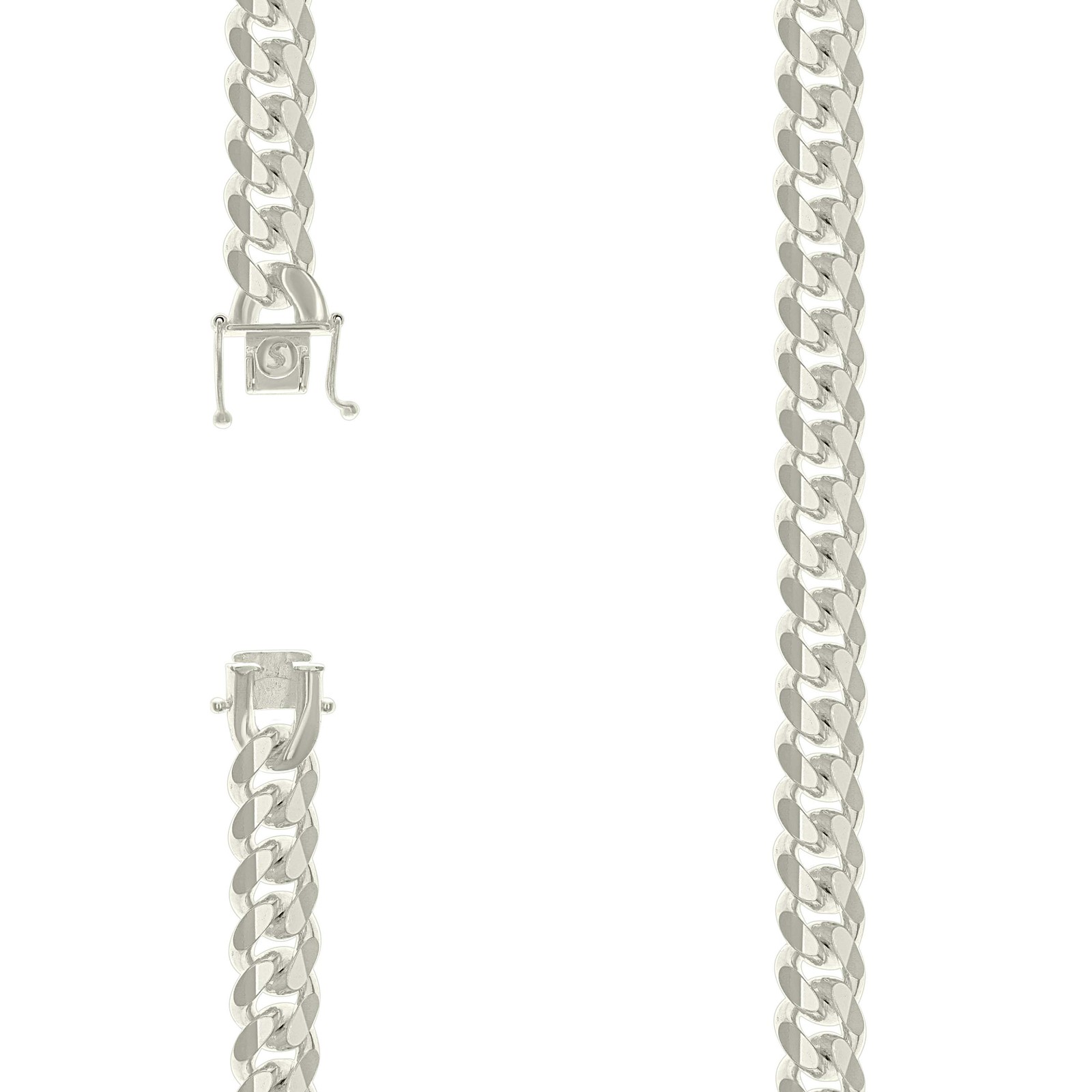 925 Sterling Silver Box Clasp Plain 9.8mm Solid Miami Cuban Chain | 18″ to 26″