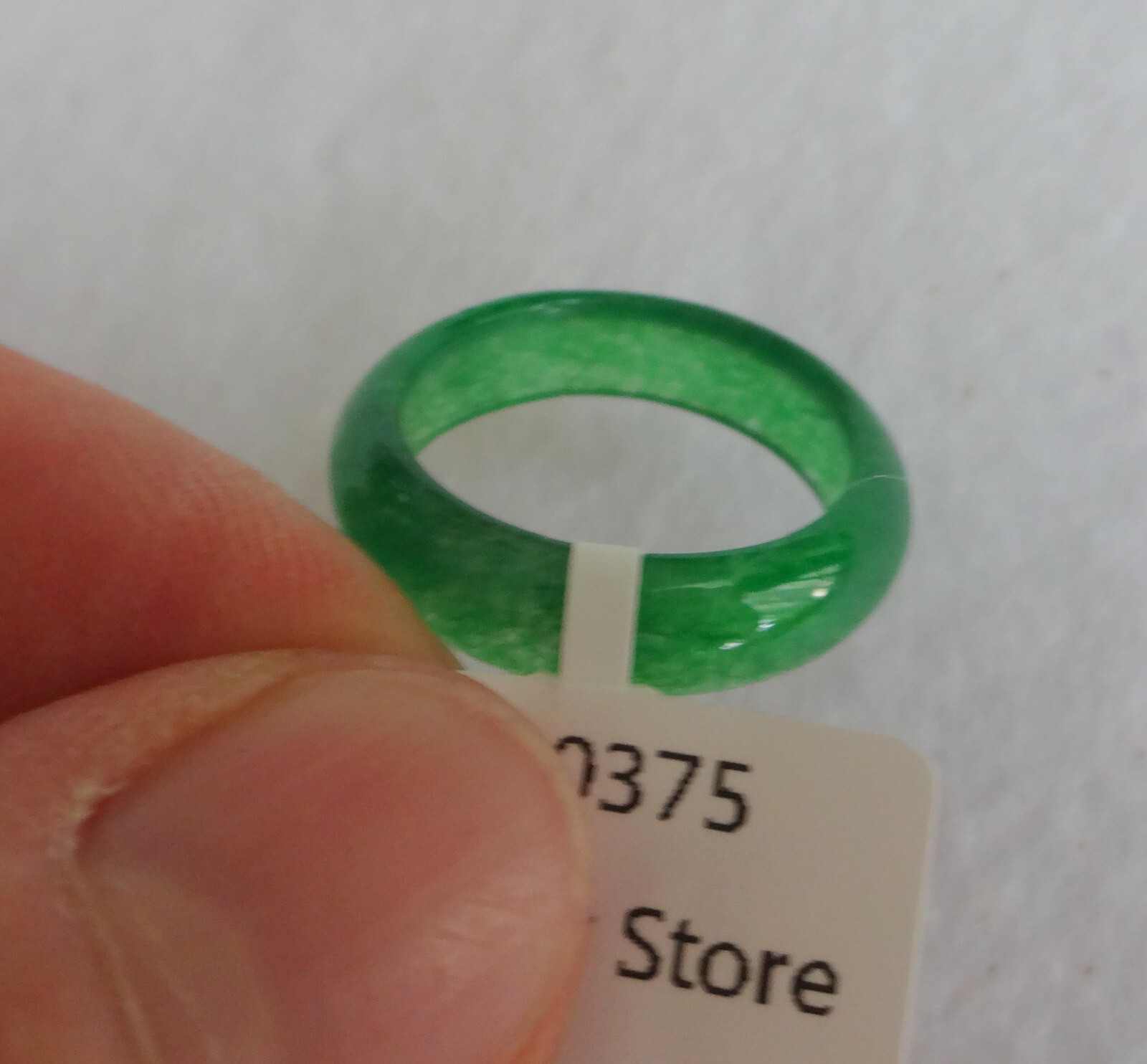 Chinese Natural Grade A Translusent Apple Green Jade Nephrite Ring Size 9