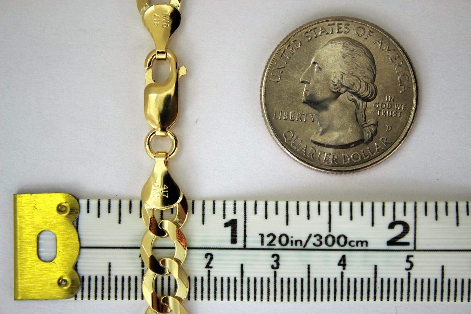 10K Solid Gold Cuban Curb Link Chain Necklace Bracelet Anklet 2mm~13mm 7″~36″