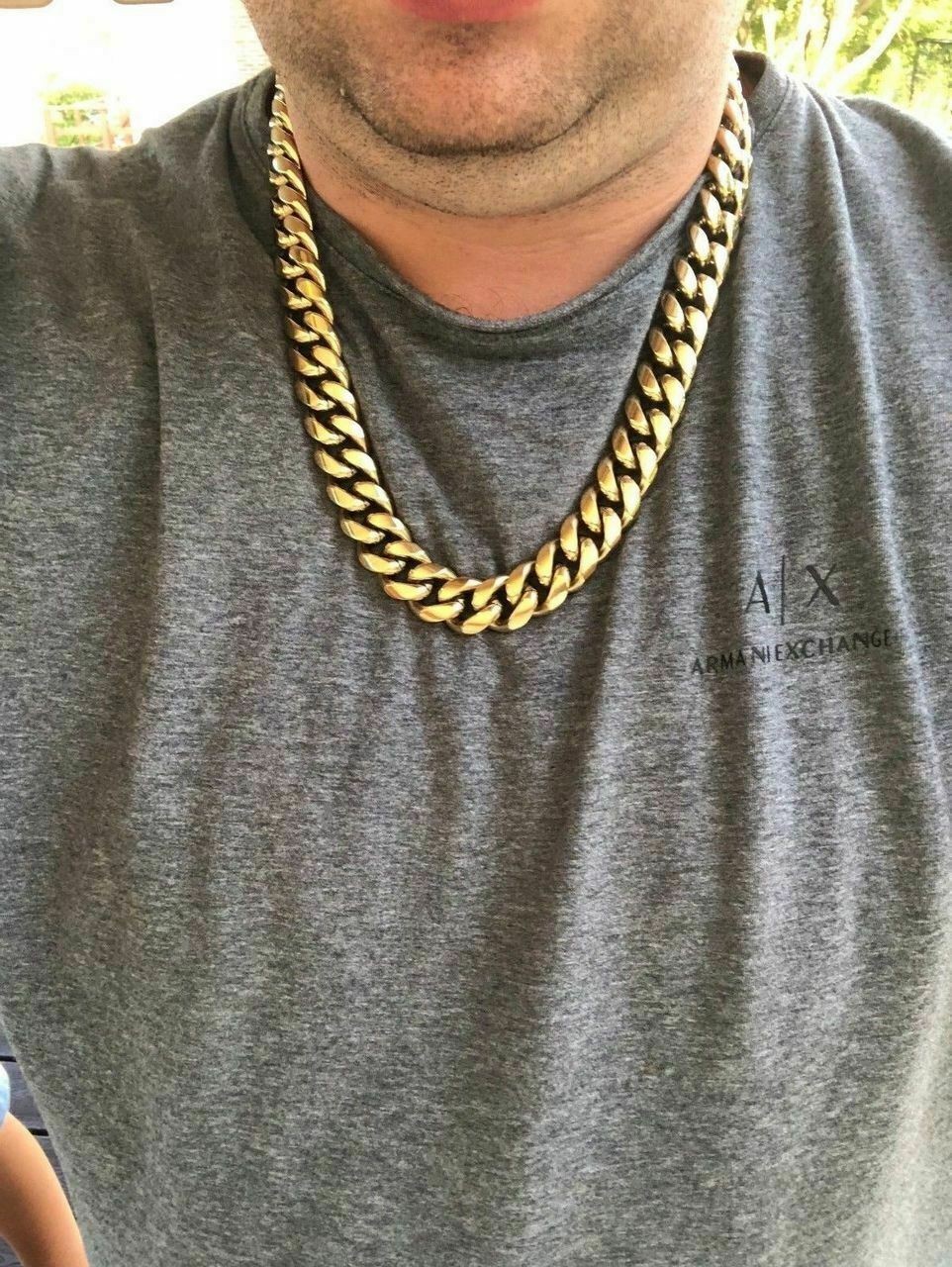 HARLEMBLING 18mm Mens Miami Cuban Link KILO Chain 14k Gold Plated HEAVY 18″-30″