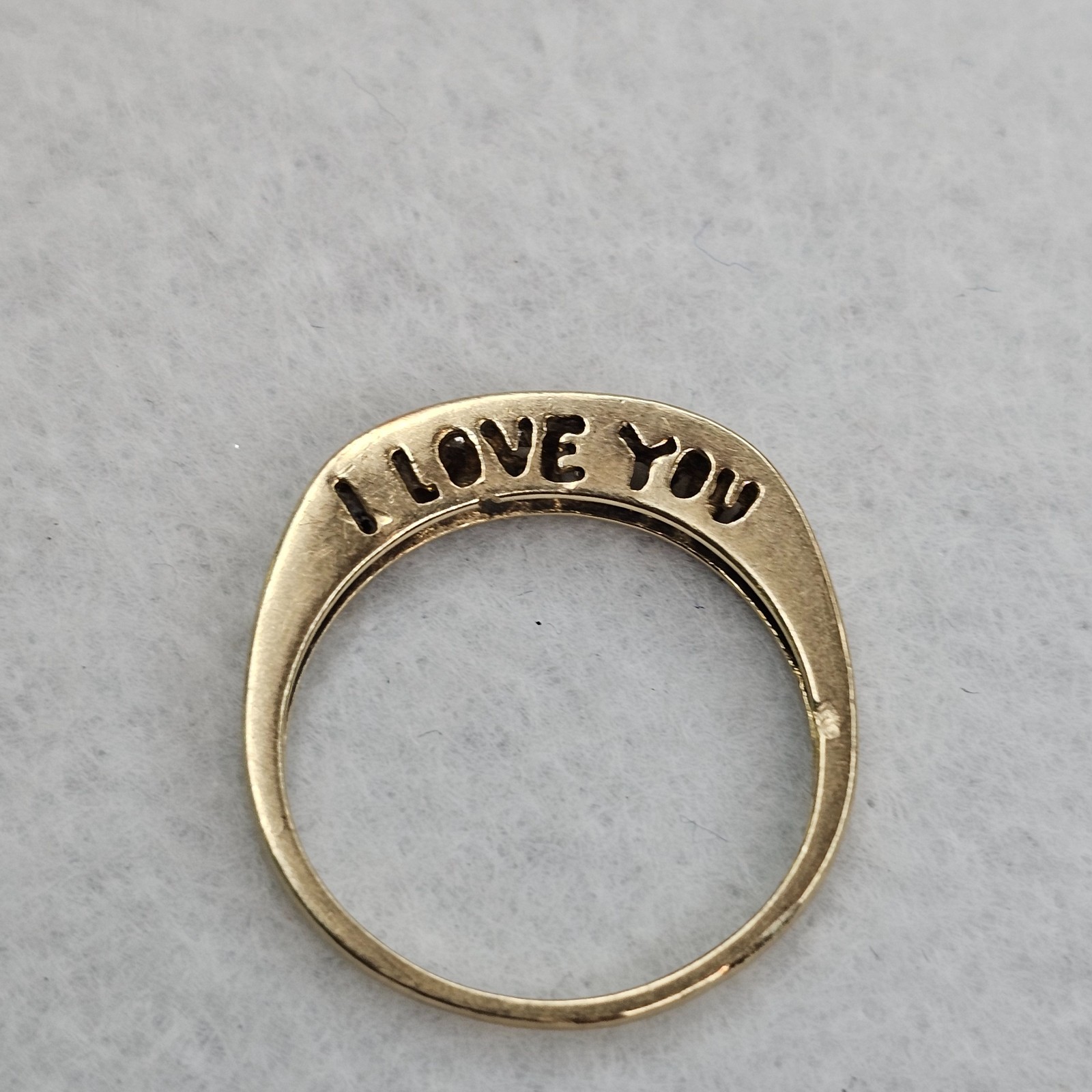 Vintage 10K Gold I Love You Diamond Promise Anniversary Ring Sz 6.75 1.95g