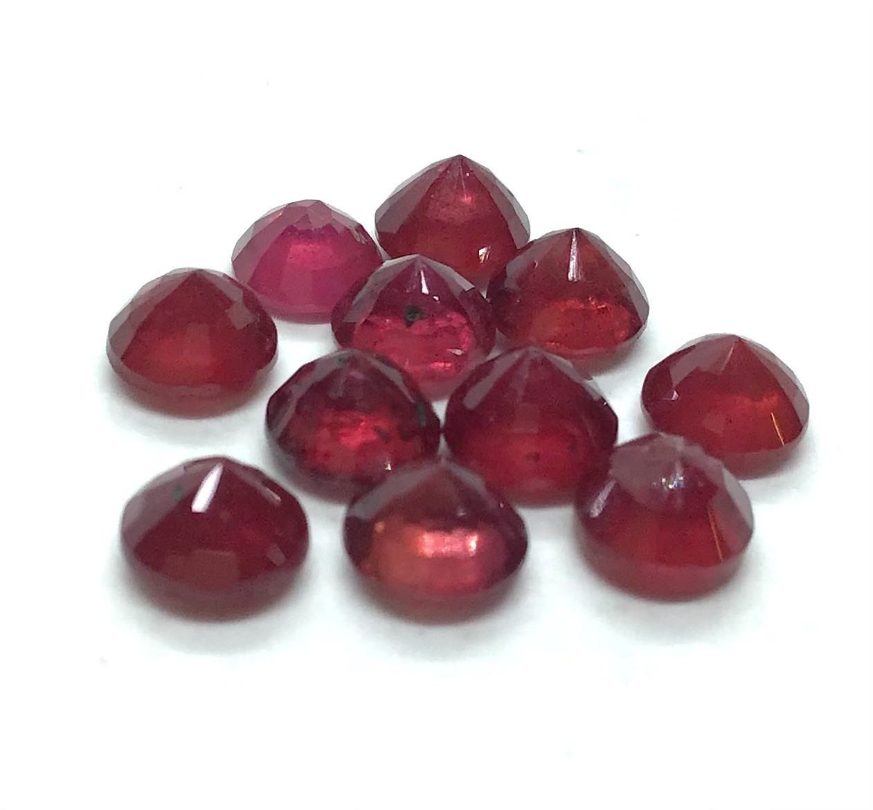 AAA Loose Gemstone Glass Filled Ruby Cut Round Faceted For Making All Jewelry