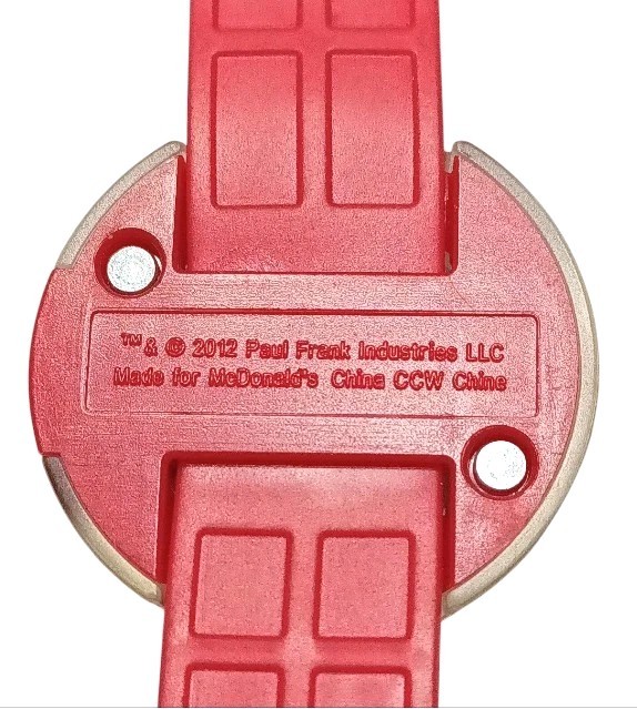 McDonald’s Paul Frank Digital Watch Happy Meal Toy Red Band w/Hearts 2012 *READ*