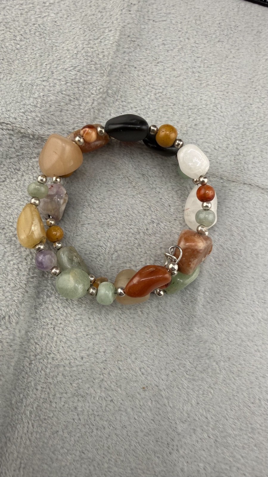 Mine Finds By Jay King Wrap Bracelet Polished Stone Signed 6”
