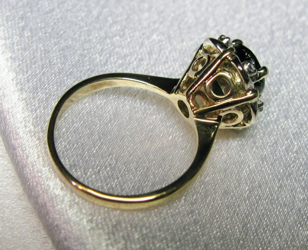 Chrome Diopside(1.95ct!)+ Diamonds(.4ctw) Gold(14K) Ring, 100%Natural, Size 6