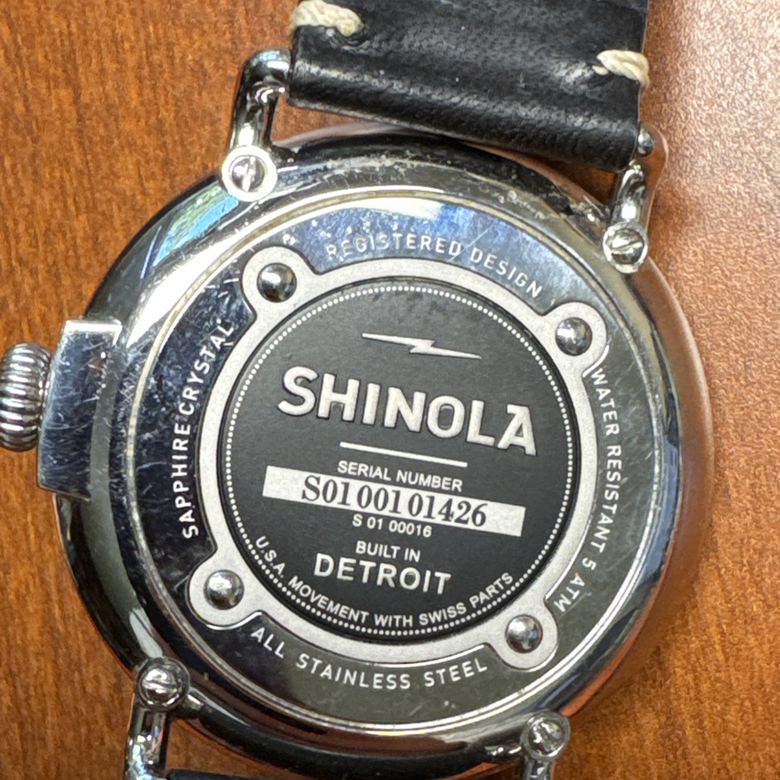 Shinola Argonite 1069 Runwell Stainless Steel 47mm Watch BLack Leather NEW BAT