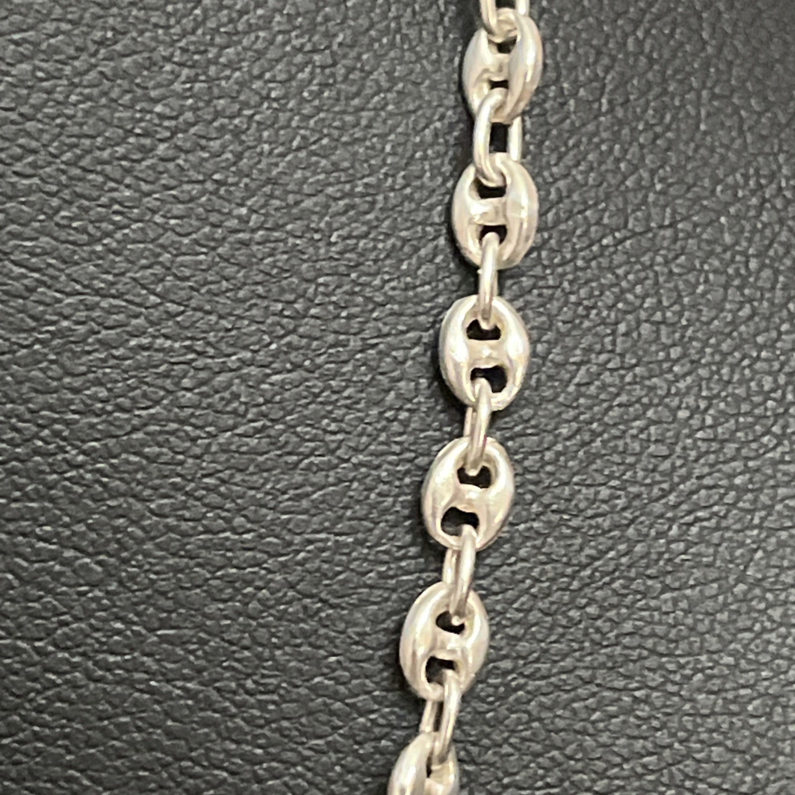 Vintage Italy Sterling Silver 925 Puffy Gucci Link Chain Necklace 18” Long 3.8mm