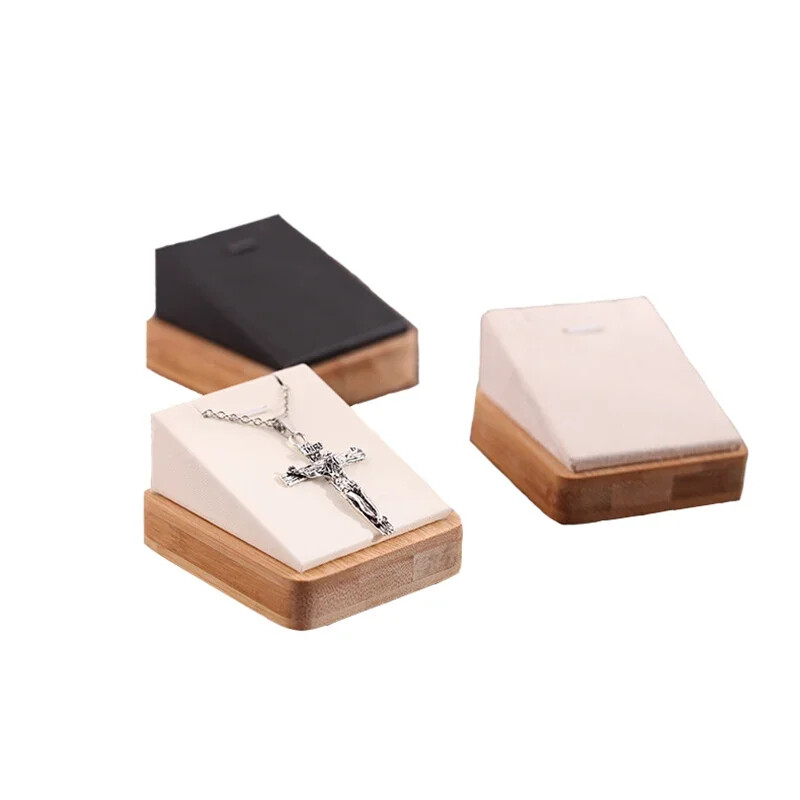 Bamboo Jewelry Display Stand Necklace Pendant Holder Storage Showcase Organizer