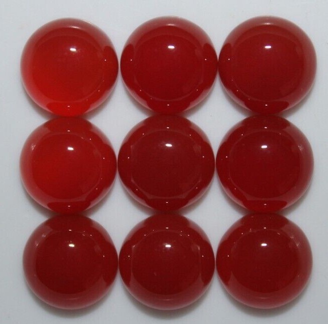 Natural Red Onyx 10mm Flat Back Round Cabochon Loose Gemstone(s)