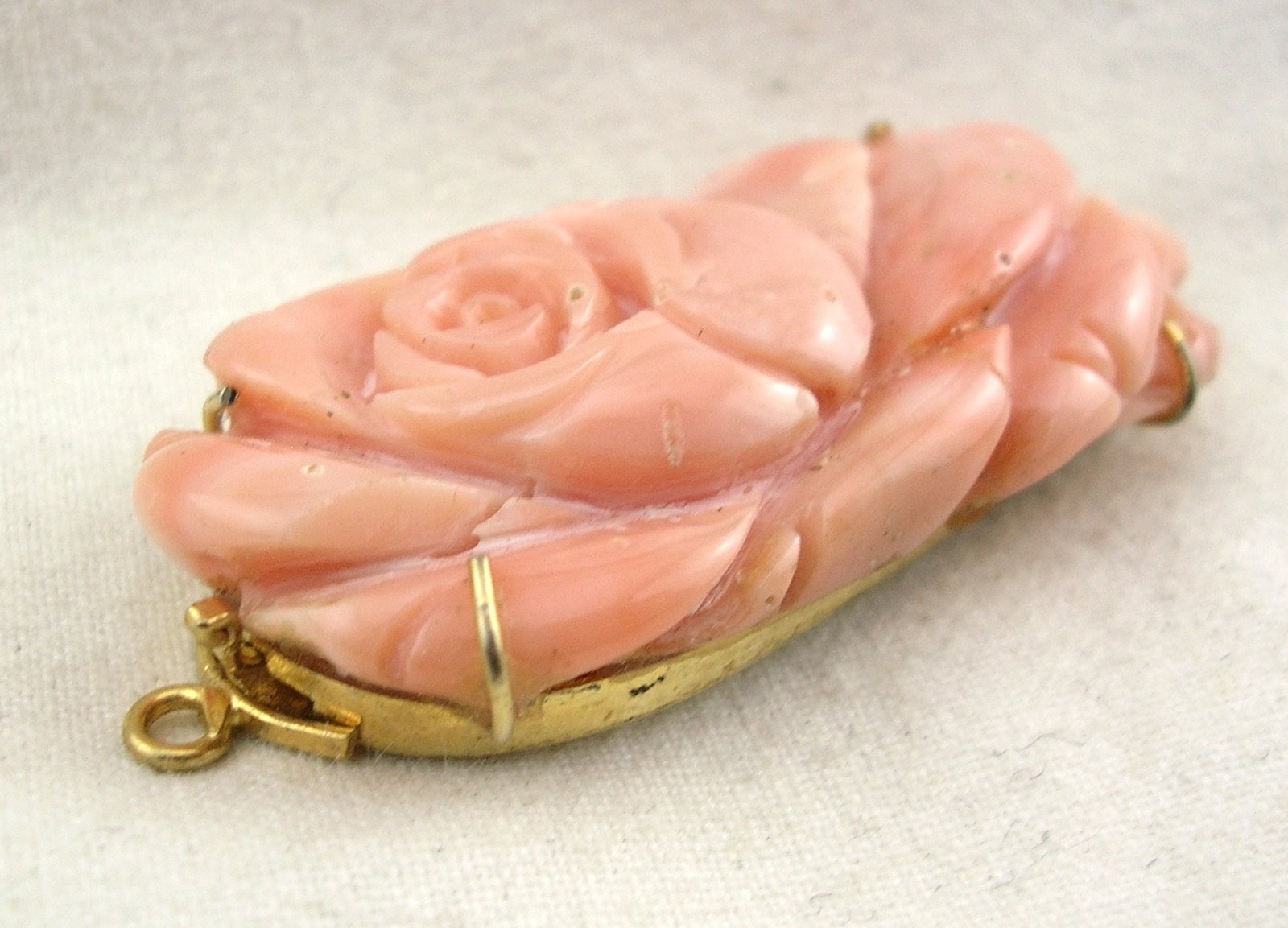 VINTAGE CORAL AND GOLD 925 SILVER NECKLACE CLASP