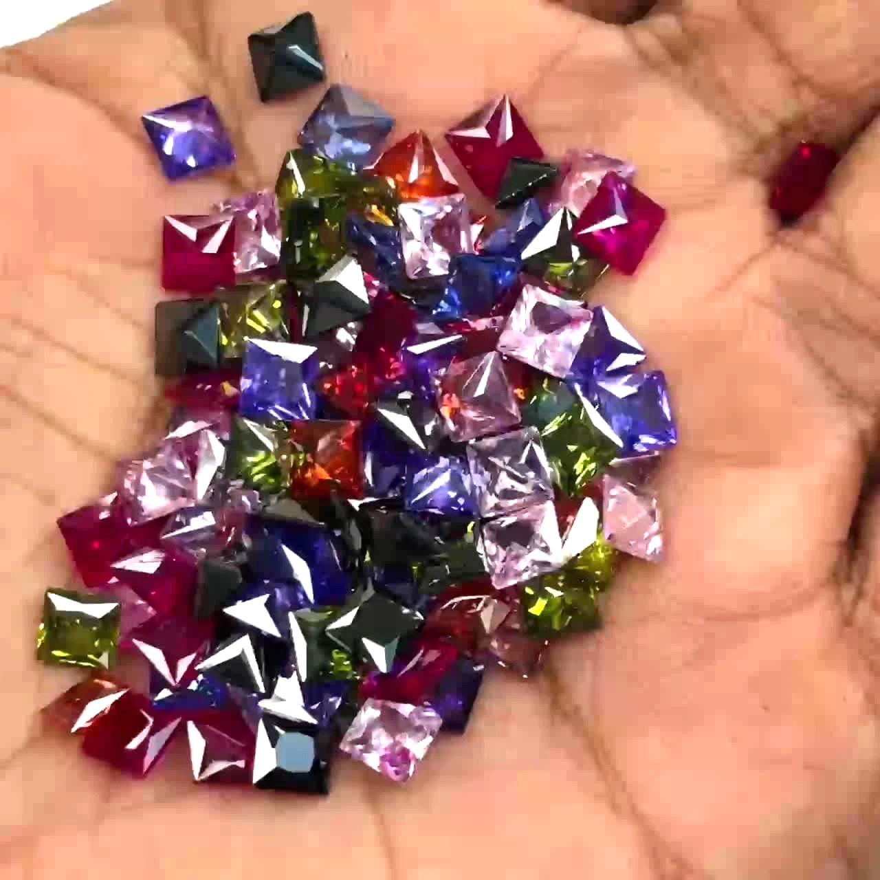 Natural 140 Ct Mix Color Ceylon Sapphire Square Cut 13-15 Pcs Gemstone Lot
