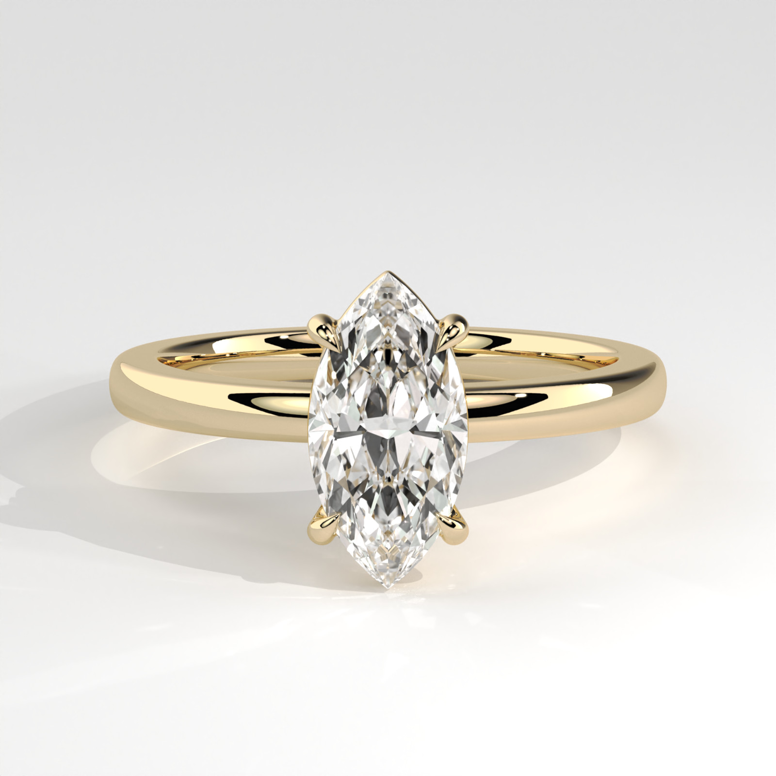 1.5 CT Marquise Lab Created Diamond Solitaire Engagement Ring IGI Certified