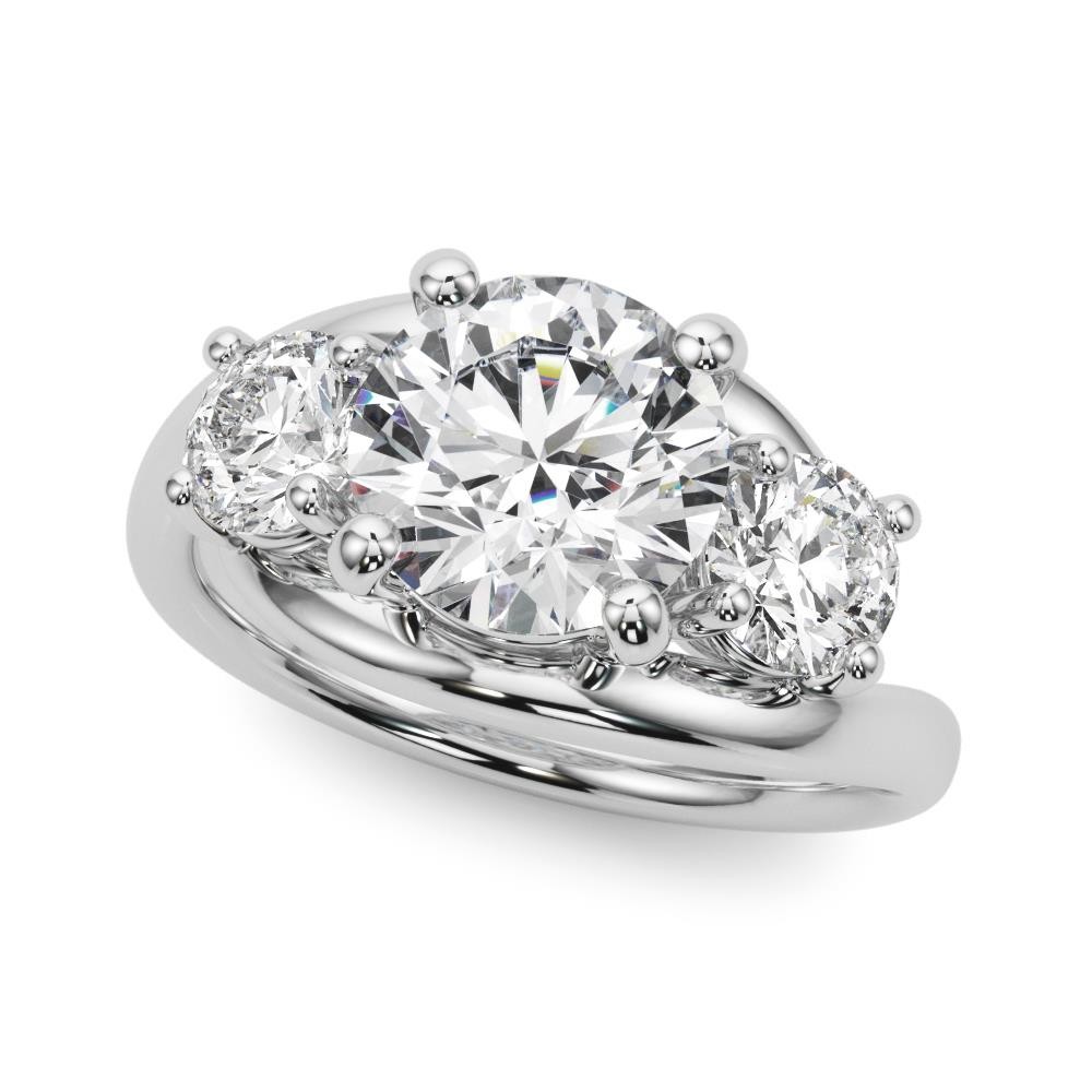 Lab Grown Diamond VS F 2.00-4.00 Ct 3-Stone Round Engagement Ring 14K Solid Gold
