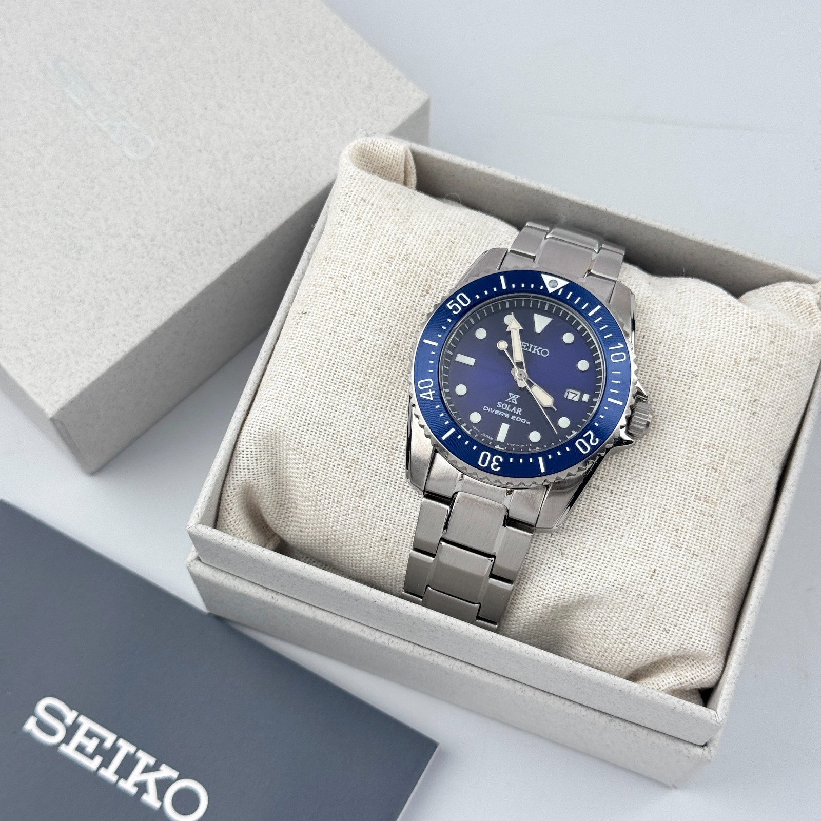 Seiko Prospex Sea SNE585 Blue Dial Men’s Solar Diver Watch 38.5mm