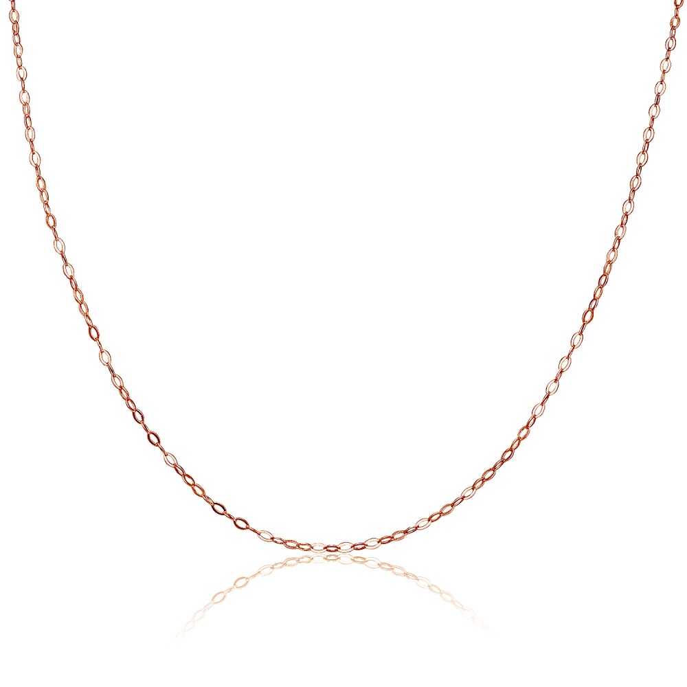 18 Inch Thin Delicate Rose Gold Plated 925 Silver 0.90mm Cable Chain Necklace