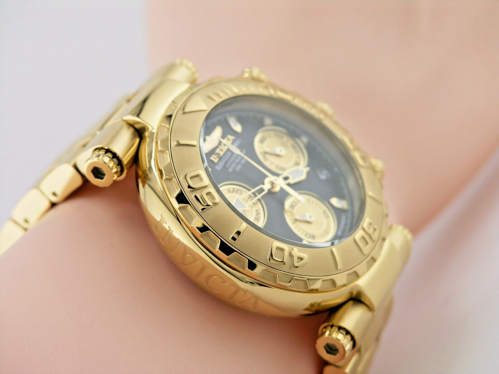 NEW INVICTA 25800 SUBAQUA NOMA I SWISS CHRONOGRAPH GOLD BLACK DIAL WATCH 47MM LE
