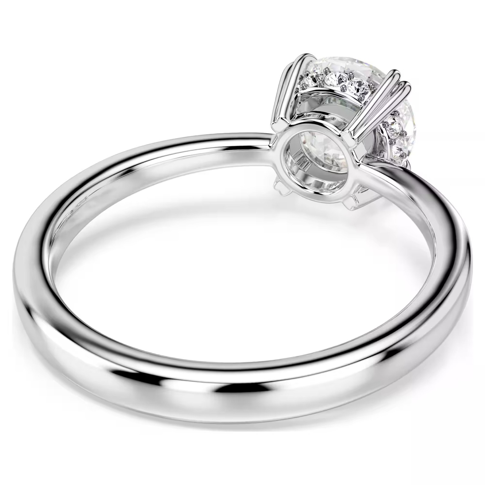 Swarovski Stilla Cocktail Ring, White, Silver Tone Finish 5717939 (Size 55/6.75)