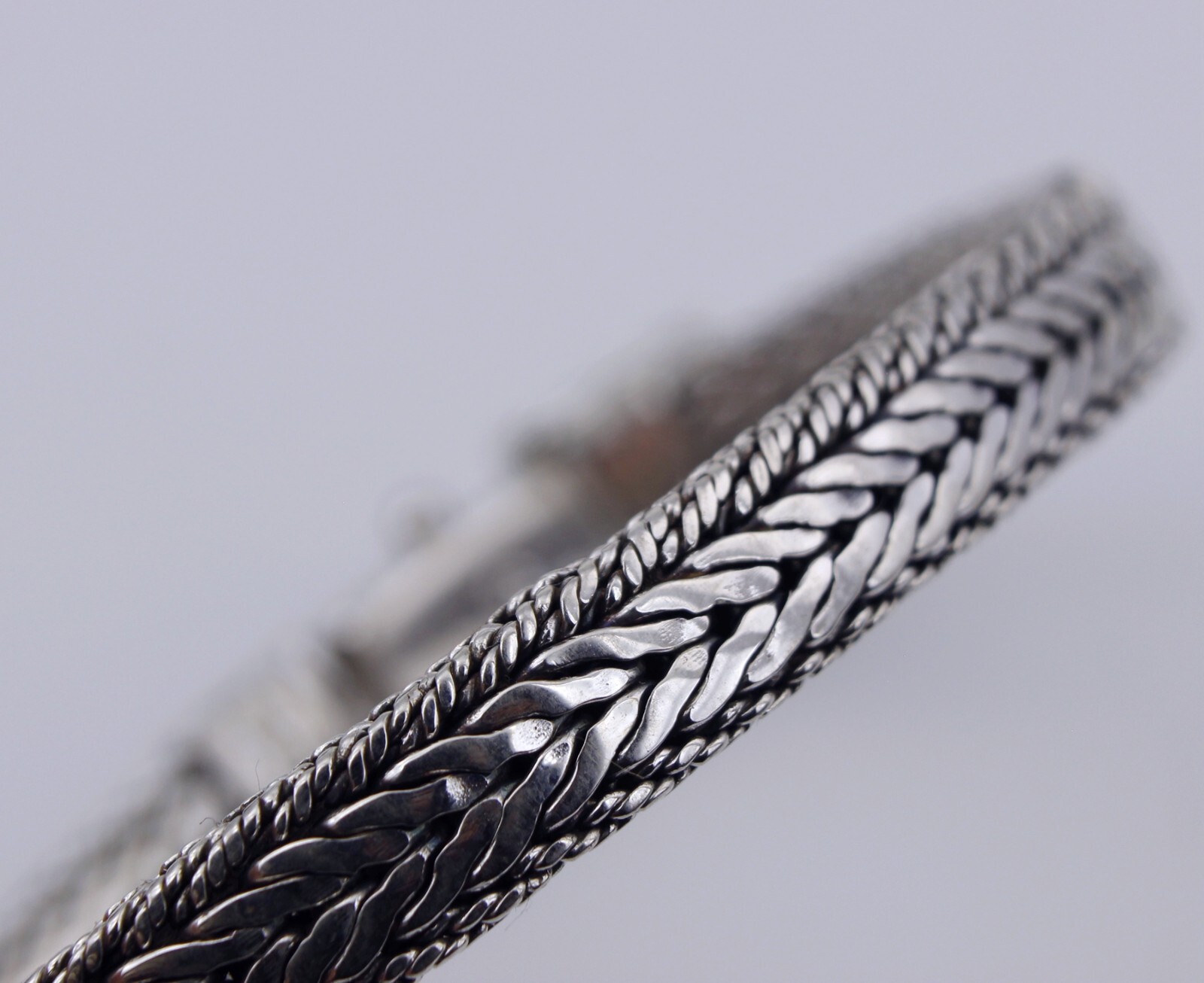 Women Men 925 Sterling Silver 7.6 mm Vintage Braided Chain Hand Bracelet 8.2″