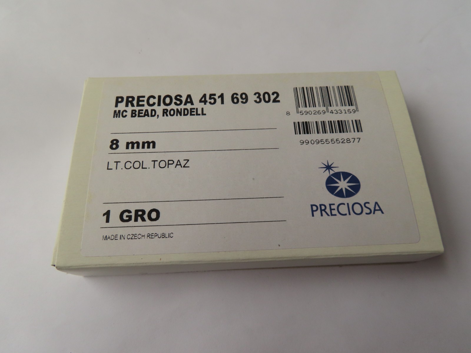 36 Preciosa Machine Cut Bicone Beads 8mm Light Colorado Topaz