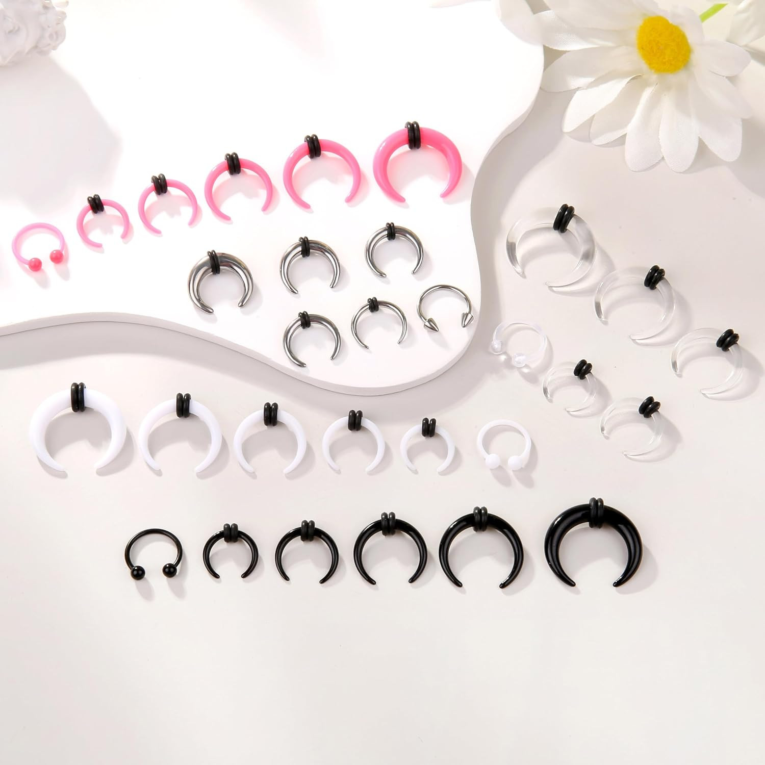 Septum Pincher Tapers Stretching Kit Acrylic Stainless Steel Septum Piercing Jew