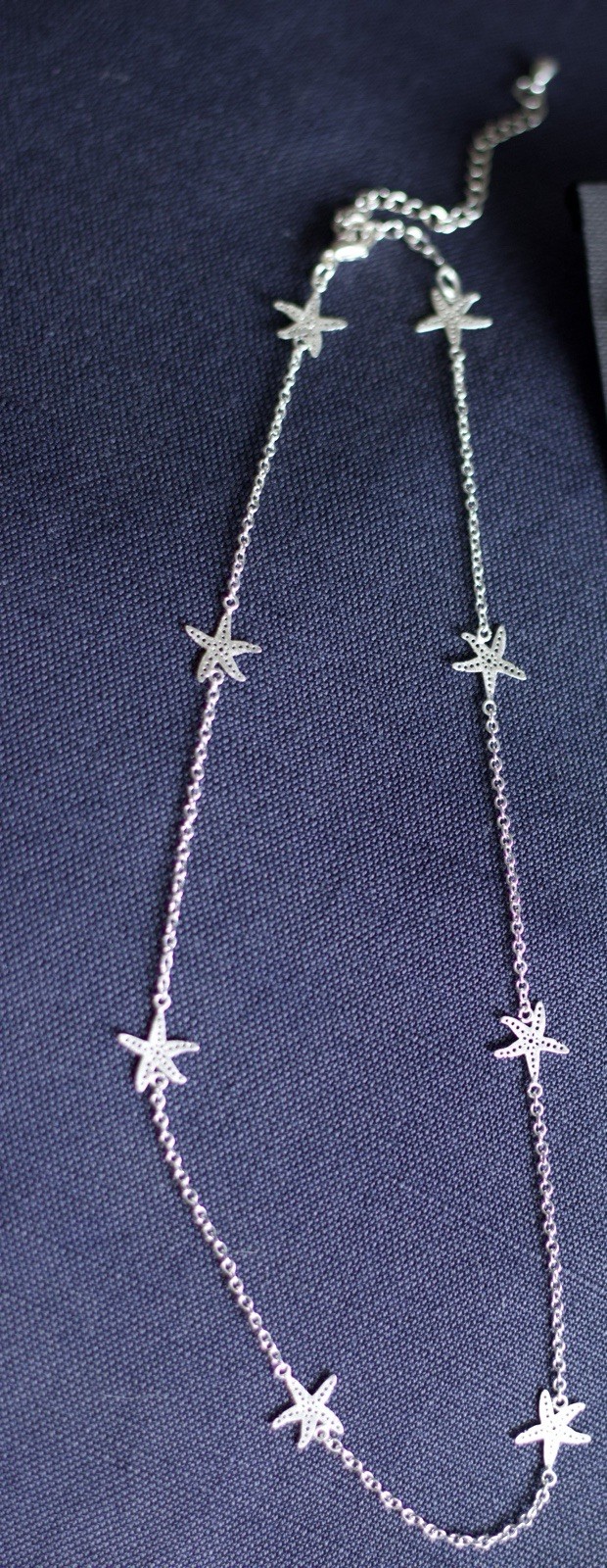 Starfish Necklace Adjustable 18 Inch To 20” Silver Finish