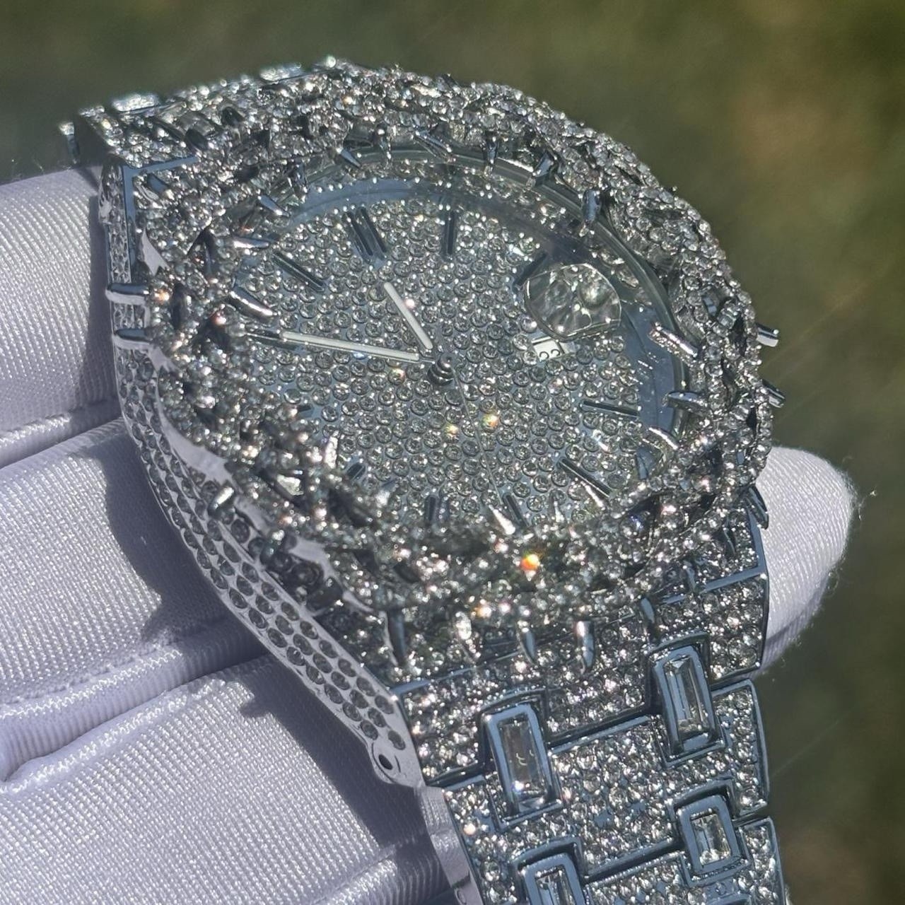 Iced Out Thorn Watch CZ Diamond Luxury Quartz Movement Watch