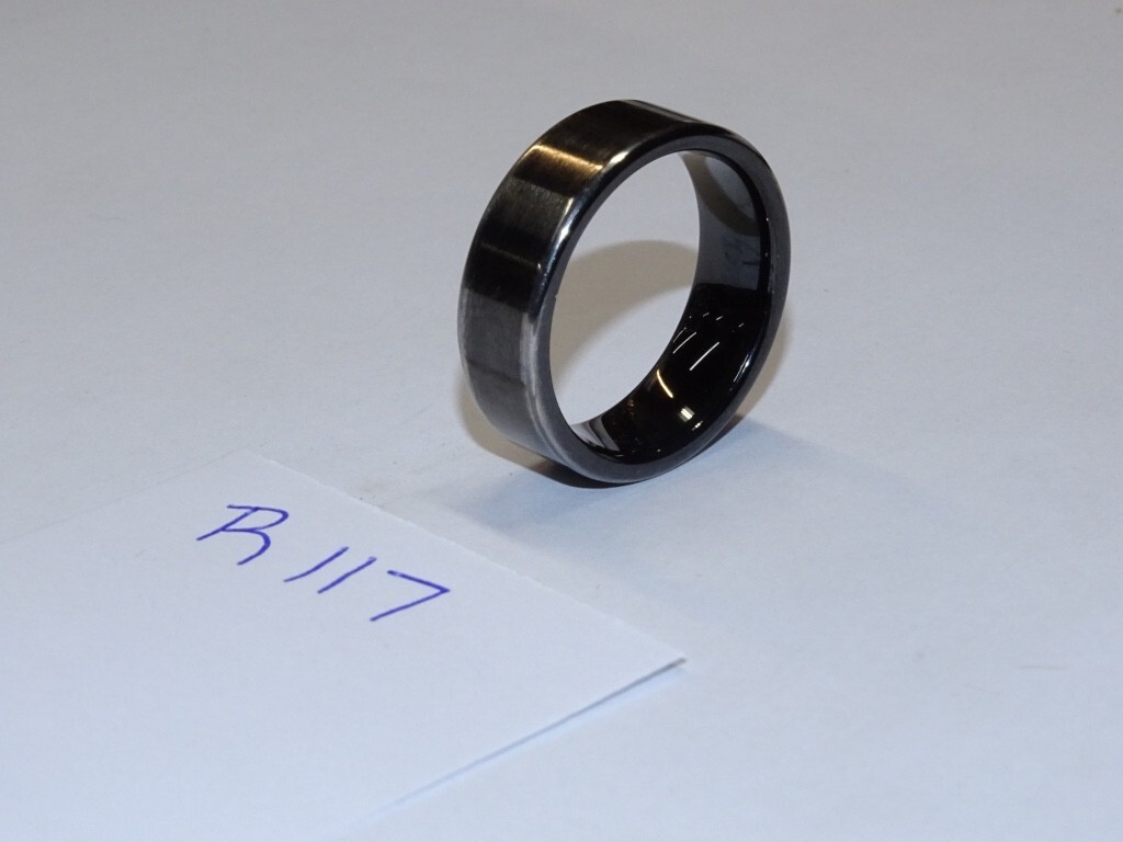 Triton Tungsten Carbide Wedding Ring 8mm Size 10-1/2. Brushed Black Center #R117