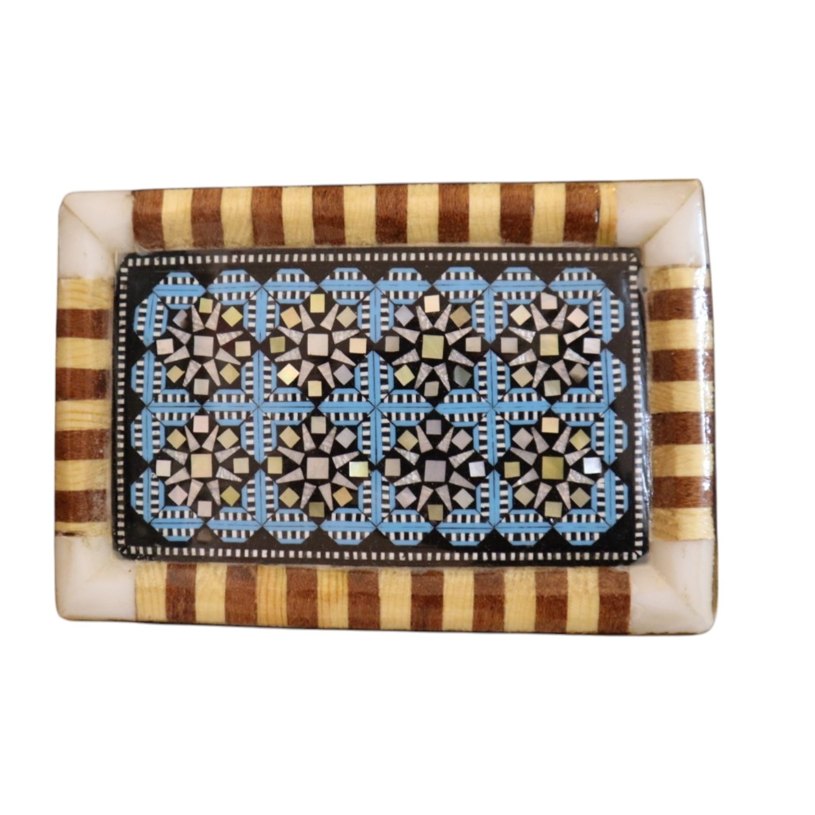 Antique Style Arabic Handmade Damascus Mosaic Wood Jewelry Box