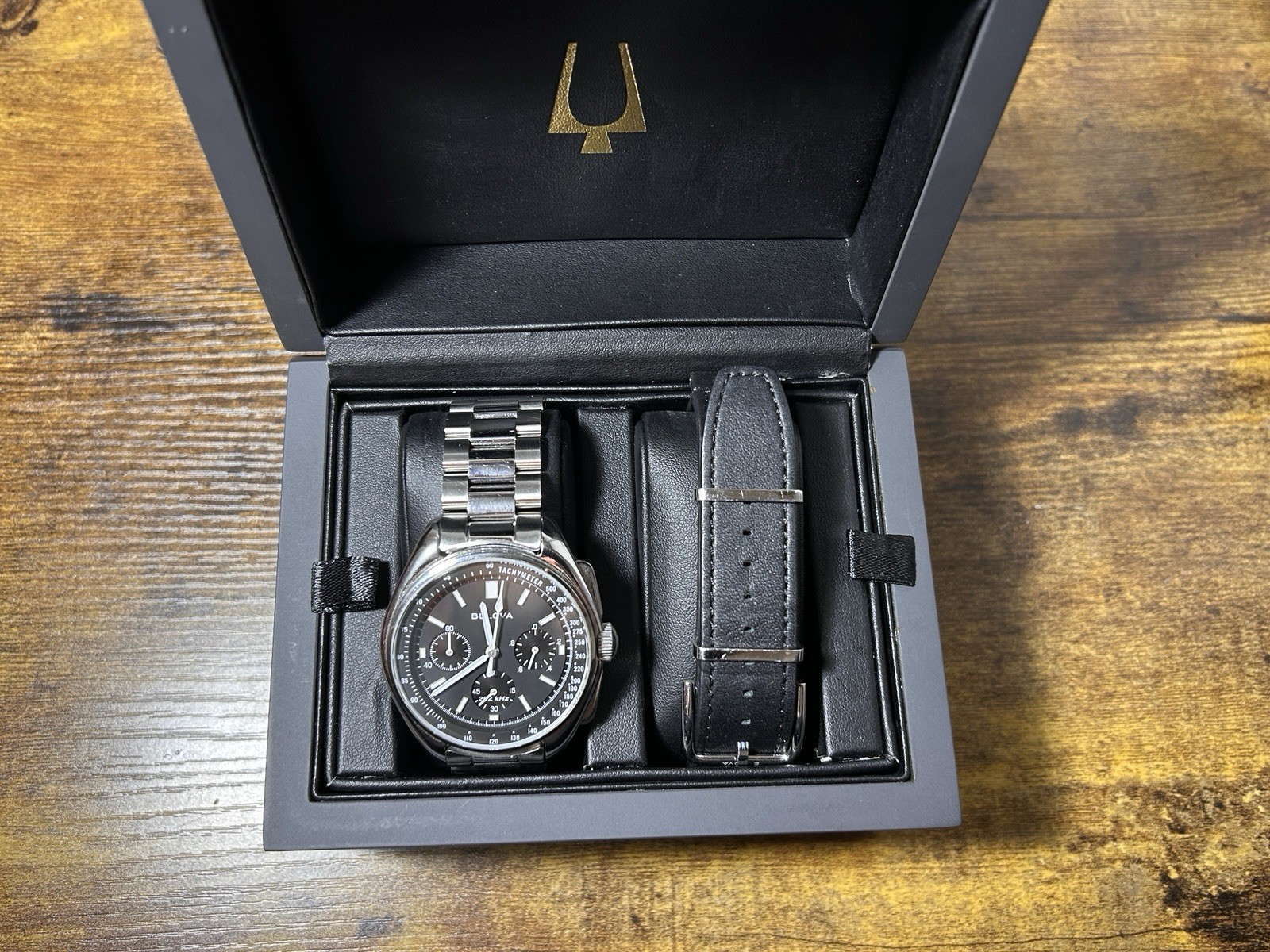 Bulova Men’s Lunar Pilot 45mm Chronograph Wristwatch Stainless Steel 96B251