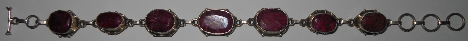 Vintage 925 Sterling Silver Ruby Bracelet