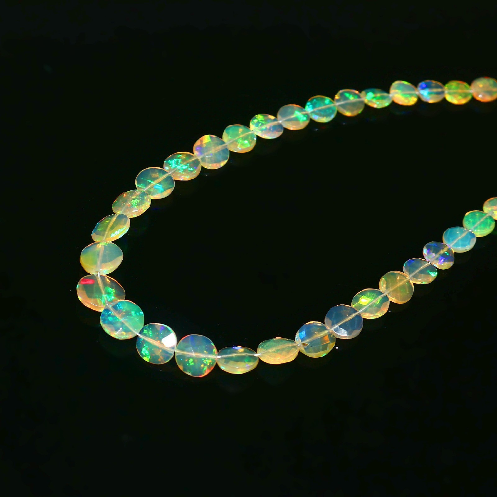 Top Quality Opal Beads Yellow Opal Beads Coin Opal Beads Gift For Friend 641