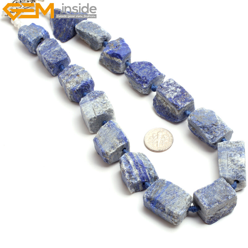 Natural Freeform Crude Rough Stone Quatrz Gemstone Beaded Jewelry Necklace 18″