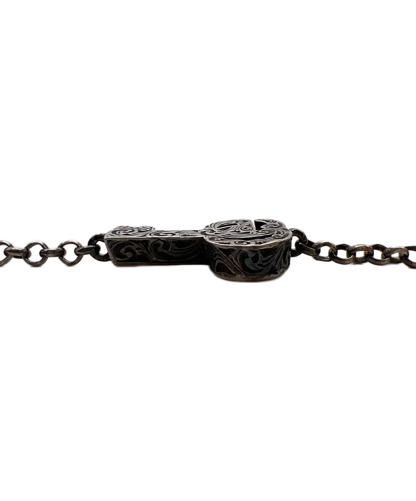 Gucci Double G Key Bracelet Silver 925 Lobster Clasp 17cm 6.6in Womens 770723
